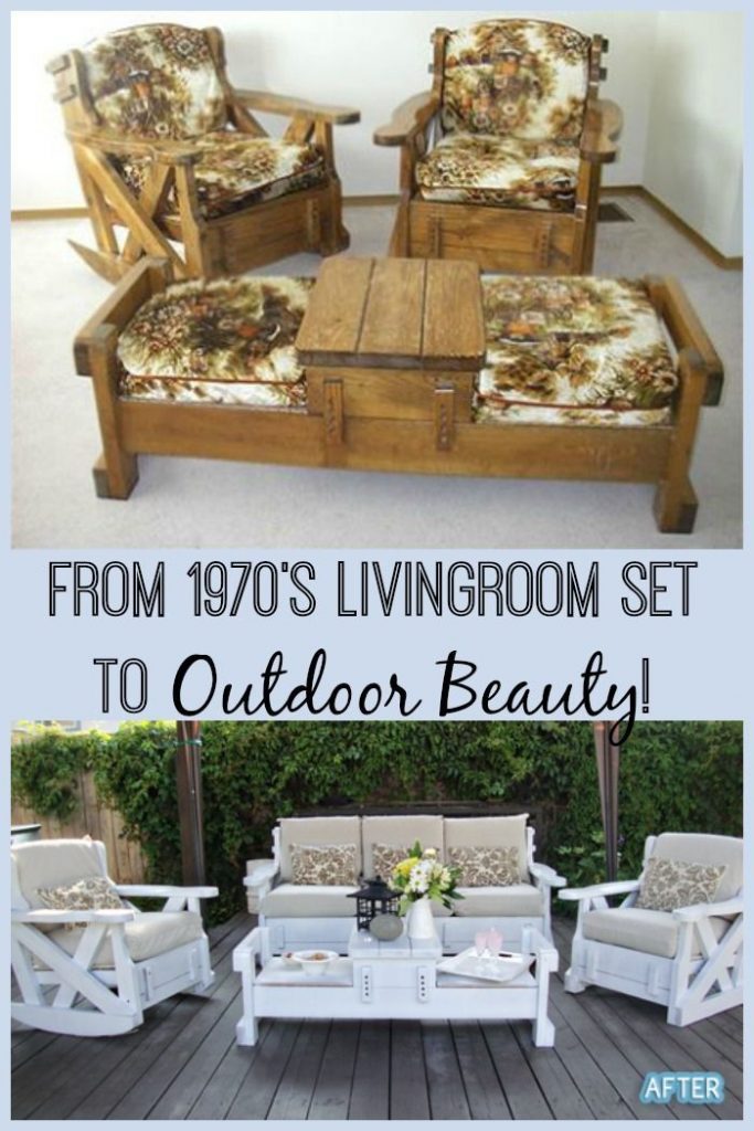 Transforming Vintage Wood Living Room Furniture into Stylish Outdoor Pieces Transforming Vintage Wood Living Room Furniture into Stylish Outdoor Pieces